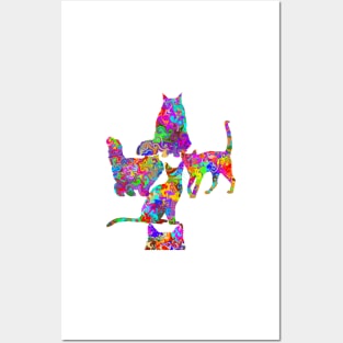 Collection of Colorful Cats Posters and Art